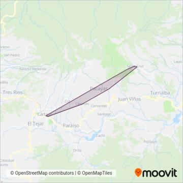 Mapa del área de cobertura de Gemón de Cartago S.A.