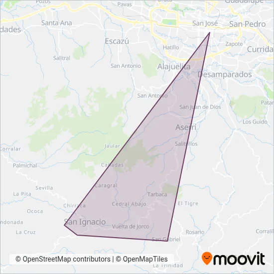 Transportes San Gabriel coverage area map