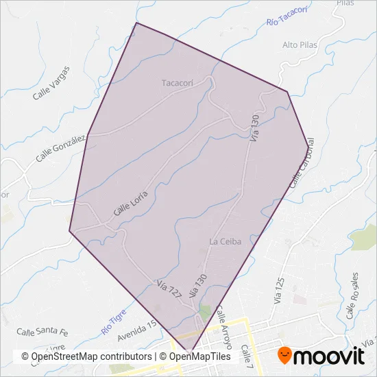 Transportes ITACA, S.A. coverage area map