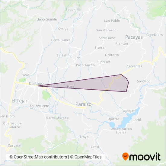 Transportes O.E.A S.A. coverage area map