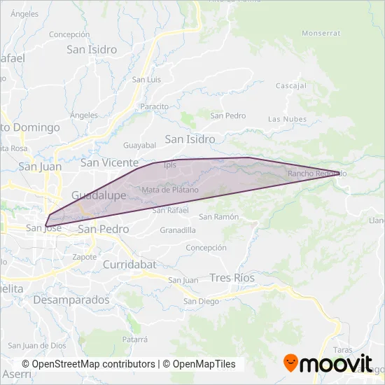 Corporación Autotransportes del Este S.A. coverage area map