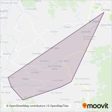 Maderas y Materiales del Sur S.A. coverage area map