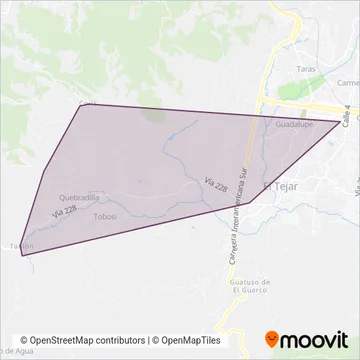 Transportes Higapi coverage area map