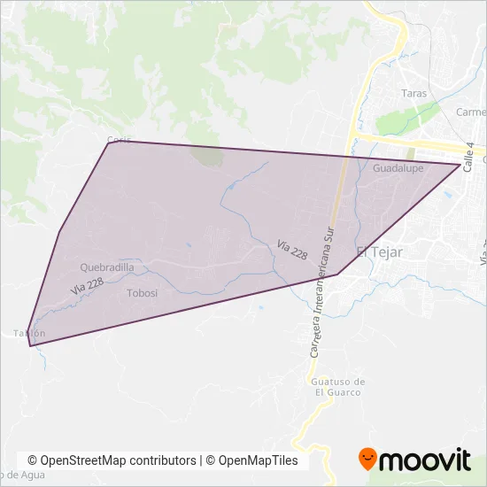 Transportes Higapi coverage area map