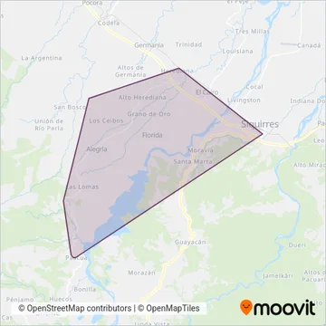 Transportes El Puma Pardo S.A. coverage area map
