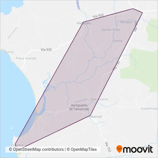Transportes Cabo Velas S.A. coverage area map