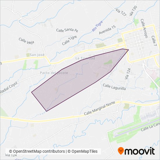 Transportes Montecillos Alajuela S.A. coverage area map