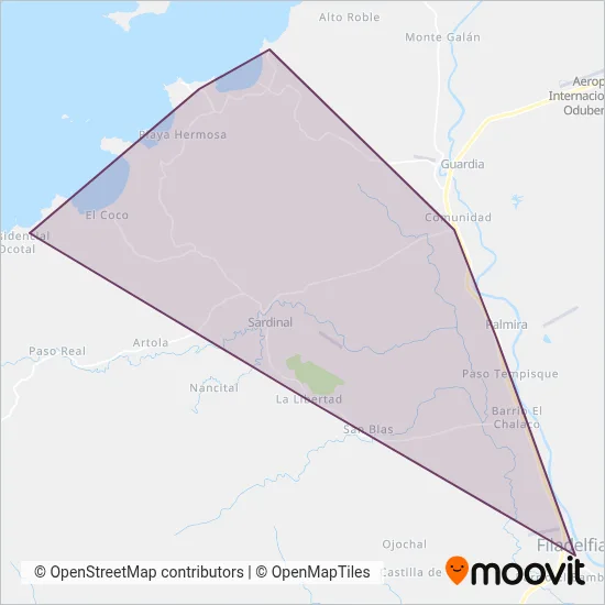 Transportes MEYBA S.A. coverage area map