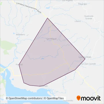 Autotrasportes Colorado de Abangares S.A. coverage area map