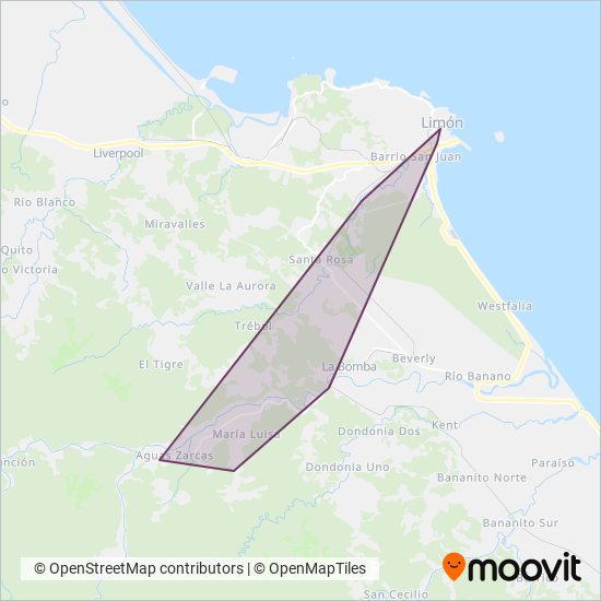 Transportes Acusosa Caribe S.A. coverage area map