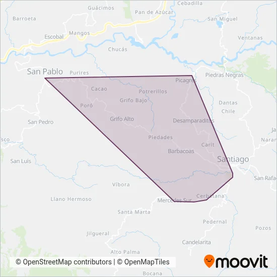 Empresa De Transportes Aguilar Cruz Sociedad Anonima coverage area map