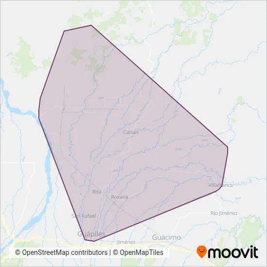 Servicios De Transporte Heba De Guapiles Sociedad Anonima coverage area map
