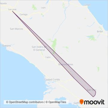 Mapa del área de cobertura de TRACOPA LTDA