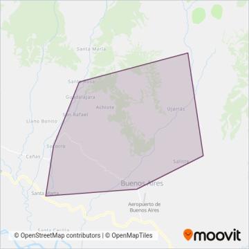 Mapa del área de cobertura de Hermanos Moxglam Sociedad Anonima