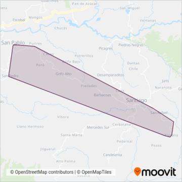 Mapa del área de cobertura de Empresa Transportes Aguilar Cruz S.A. (EMTRACSA)