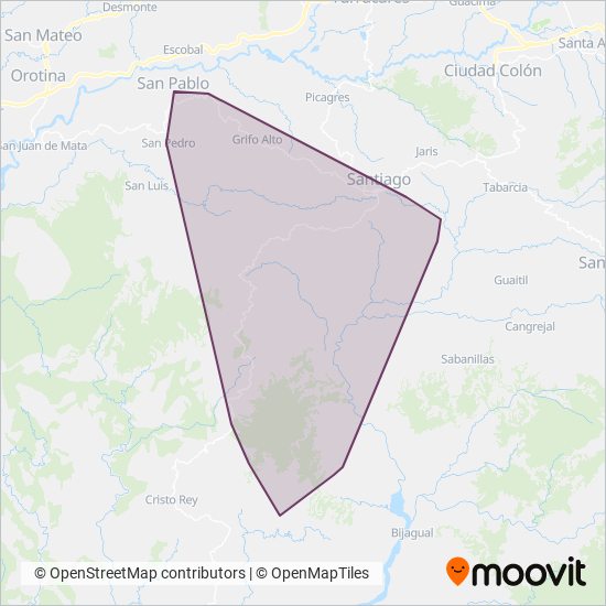 Empresa Transportes Aguilar Cruz S.A. (EMTRACSA) coverage area map