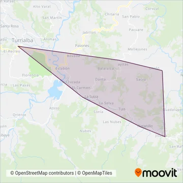 Transportes Mora Y Rojas Limitada coverage area map