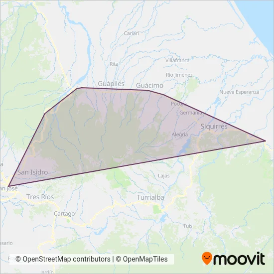 Transportes Matina Bataan Sociedad Anonima coverage area map