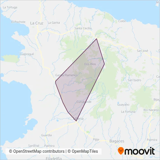 Autotransportes Chavaría Meza Sociedad Anónima coverage area map