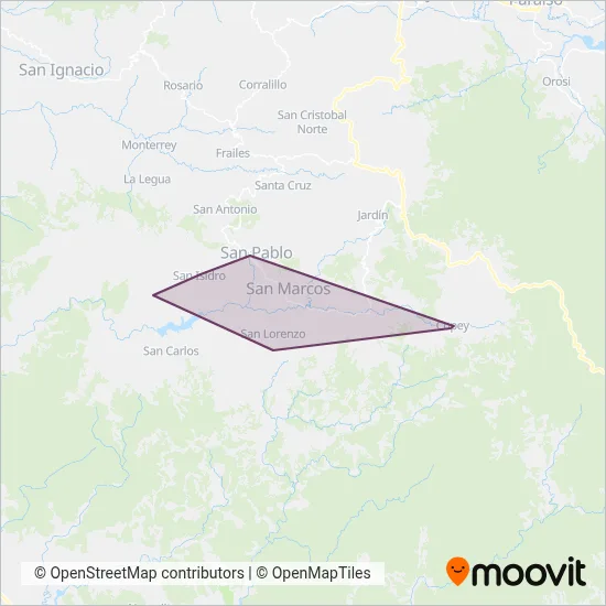 Autotransportes Los Santos Sociedad Responzabilidad Limitada coverage area map