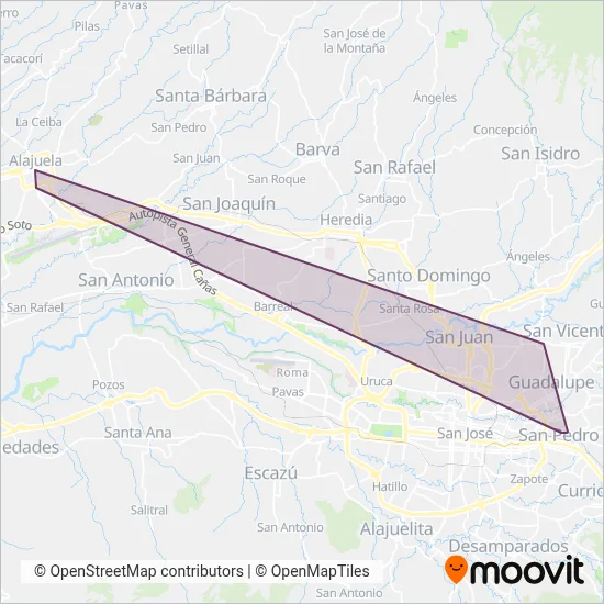 AVIA S. A. coverage area map