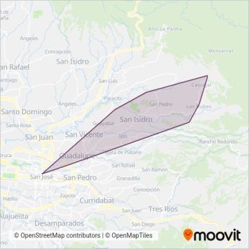Autobuses Unidos de Coronado S.A. coverage area map