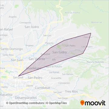 Autobuses Unidos de Coronado S.A. coverage area map