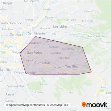 Consorcio Operativo del Este S.A. coverage area map