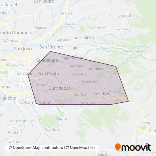 Consorcio Operativo del Este S.A. coverage area map