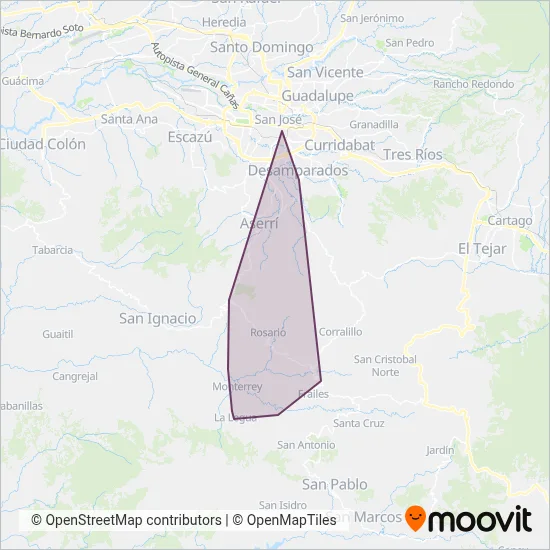 Auto transportes Escalamón S.A. coverage area map