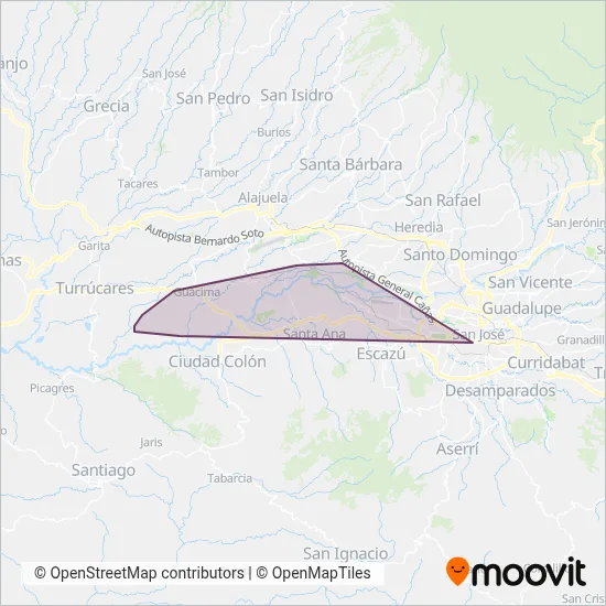 Transportes Fernando Zúñiga e Hijos coverage area map