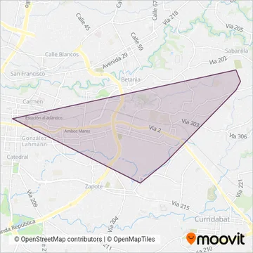 Ruta 51-53 S.A. coverage area map