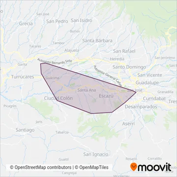 Cía. de Inversiones La Tapachula S.A. coverage area map