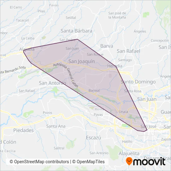 TUASA coverage area map