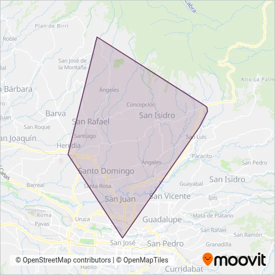 Transportes Arnoldo Ocampo S.A. coverage area map
