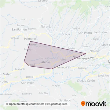 Coopetransatenas R.L. coverage area map