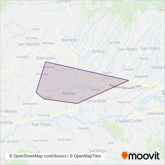 Coopetransatenas R.L. coverage area map