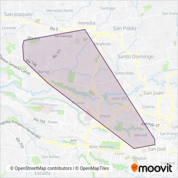 Transportes Unidos La 400 S.A. coverage area map