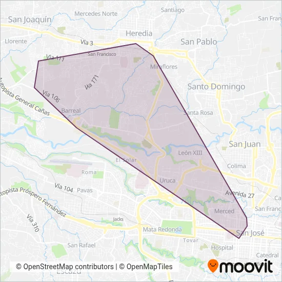 Transportes Unidos La 400 S.A. coverage area map