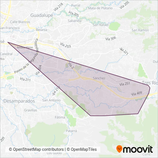 Transportes del Este Montoya S.A. (TEMSA) coverage area map
