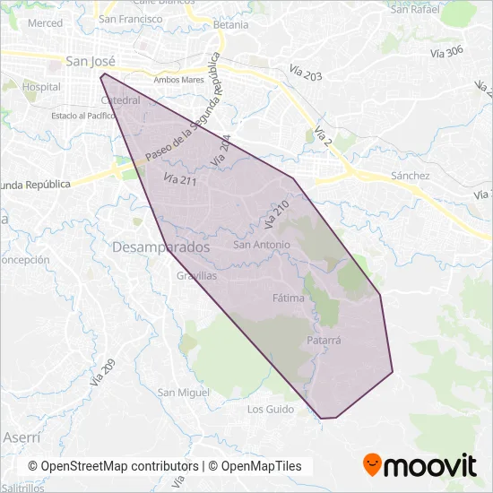 Autotransportes San Antonio S A. coverage area map