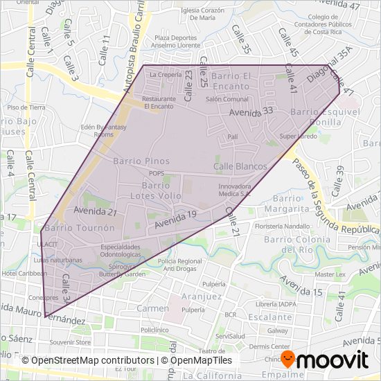 Transvi S.A. coverage area map