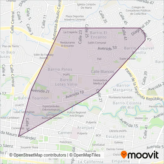 Transvi S.A. coverage area map