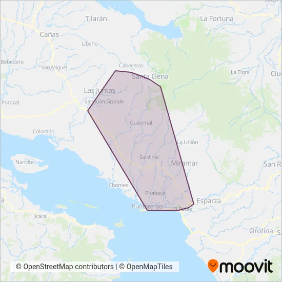 Transmonteverde B S.A. coverage area map