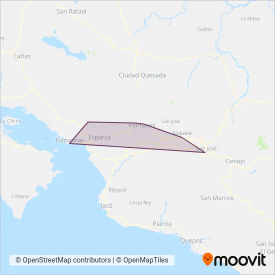 Empresarios Unidos de Puntarenas coverage area map