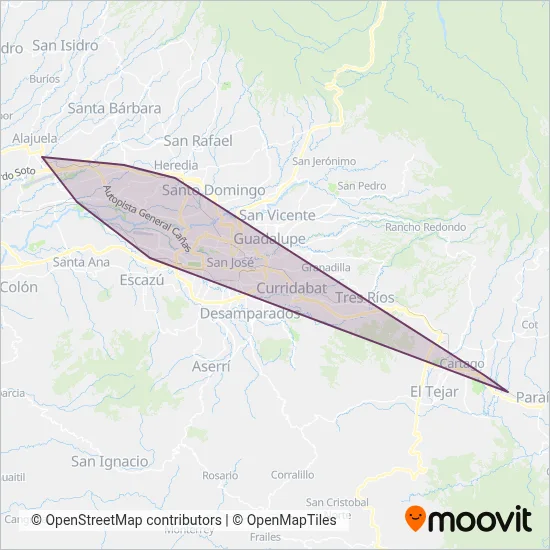 INCOFER coverage area map