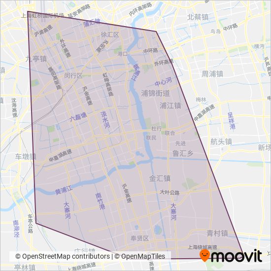 奉贤巴士 coverage area map