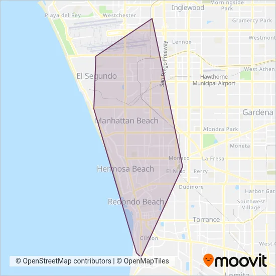 Beach Cities Transit coverage area map