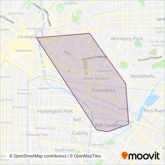 City Of Commerce Transportation coverage area map