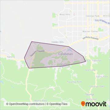 Calabasas Trolley coverage area map